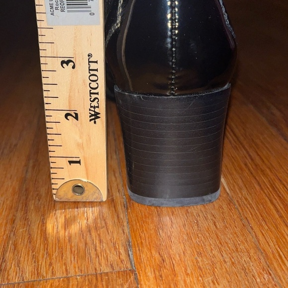 NWT Bass booties size 9 black patent leather side zip block heel square toe - Picture 11 of 11